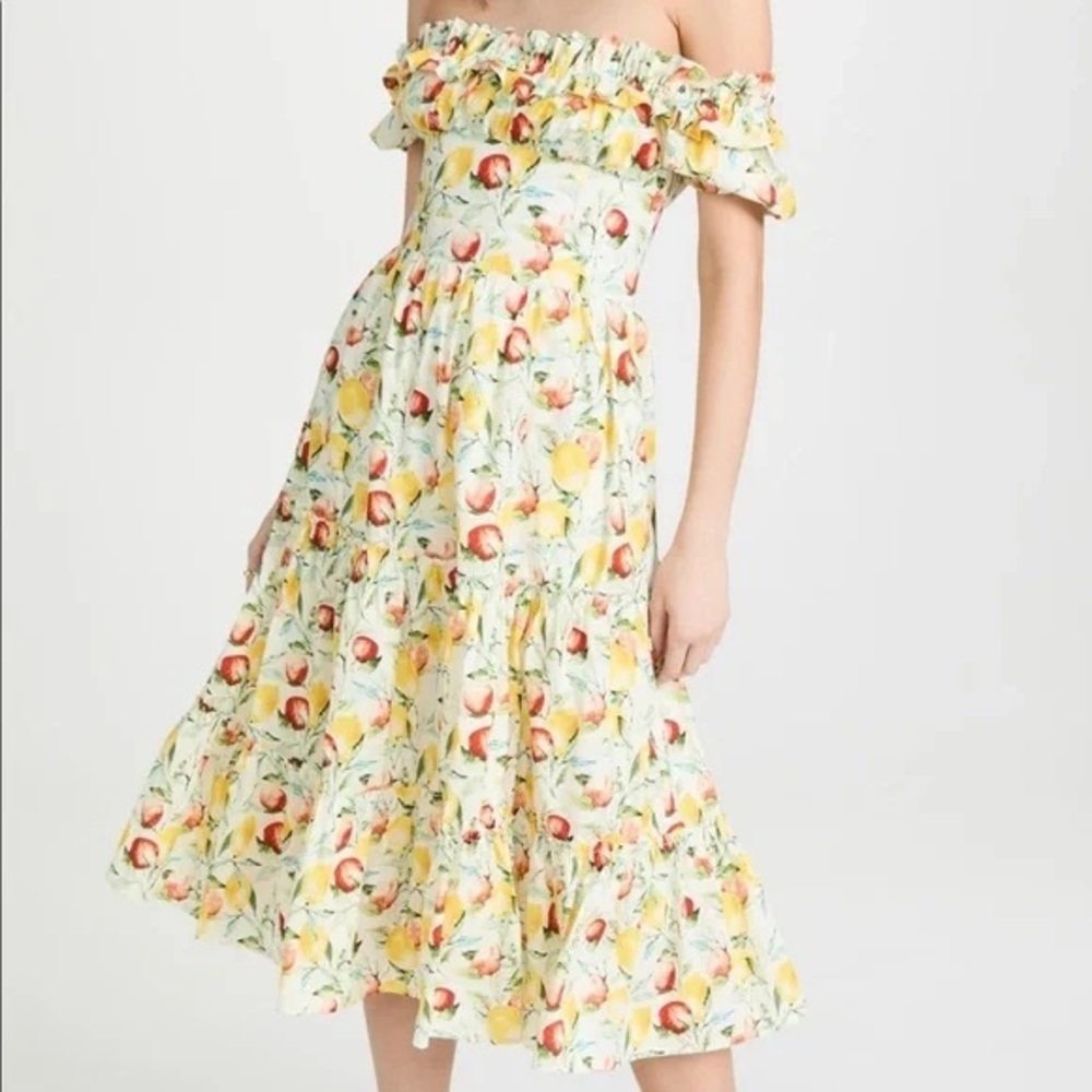 NWT OPT Allegra Dress White Fruit Print (D3)